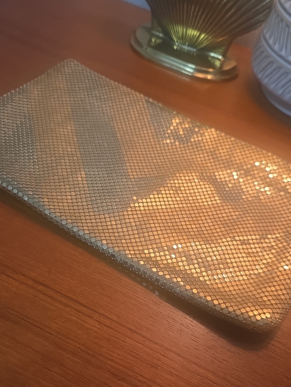 Vintaged Vintage Whiting Davis Gold Clutch